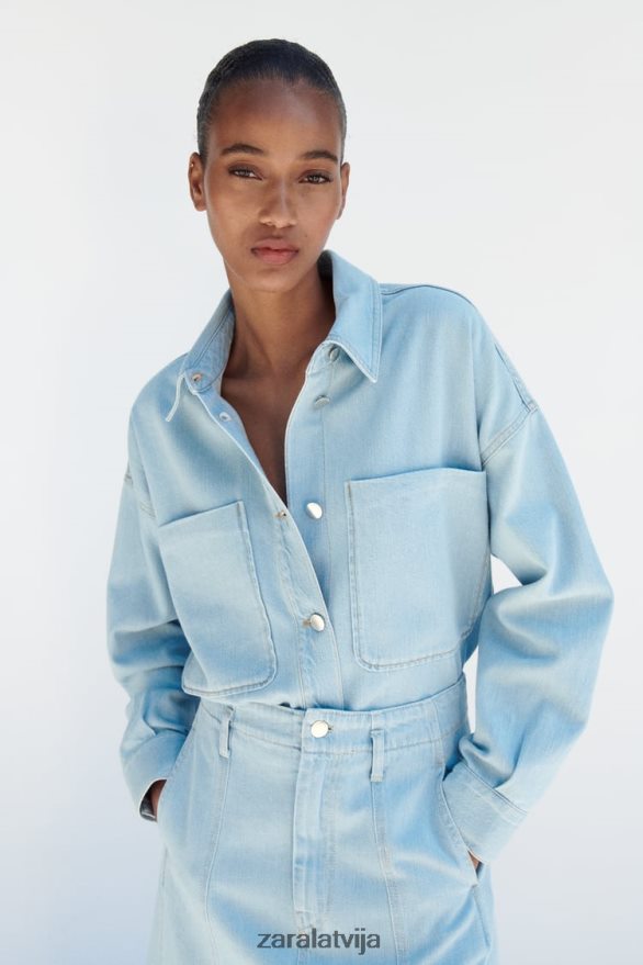 z1975 džinsa jaka sievietes Zara vidus zils 6ZTV40129 apģērbs
