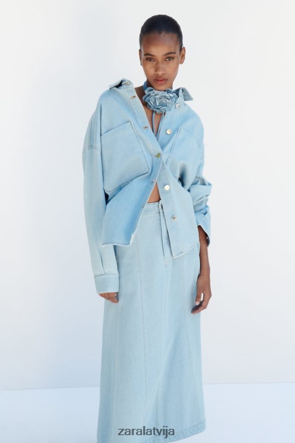 z1975 džinsa jaka sievietes Zara vidus zils 6ZTV40129 apģērbs