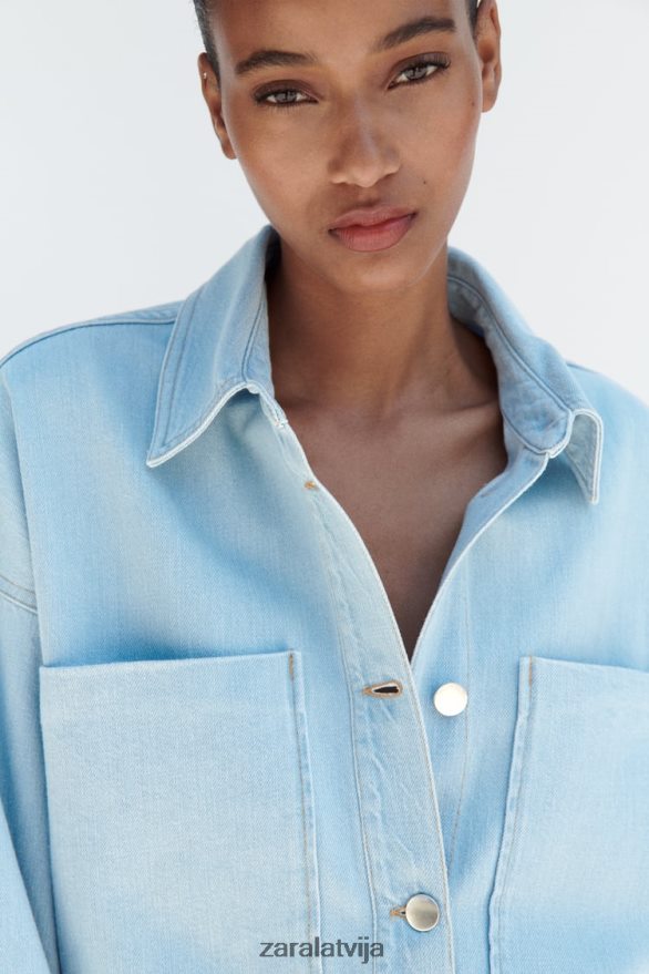 z1975 džinsa jaka sievietes Zara vidus zils 6ZTV40129 apģērbs