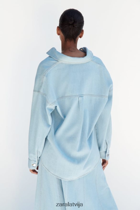 z1975 džinsa jaka sievietes Zara vidus zils 6ZTV40129 apģērbs