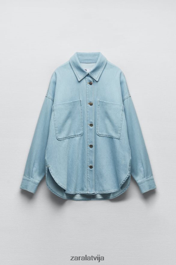 z1975 džinsa jaka sievietes Zara vidus zils 6ZTV40129 apģērbs