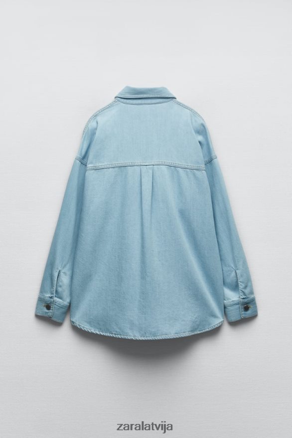 z1975 džinsa jaka sievietes Zara vidus zils 6ZTV40129 apģērbs