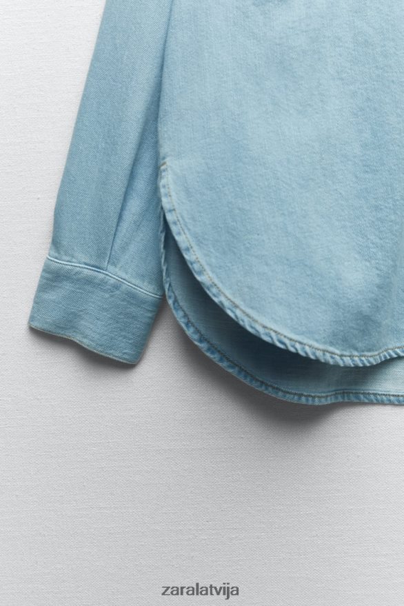 z1975 džinsa jaka sievietes Zara vidus zils 6ZTV40129 apģērbs