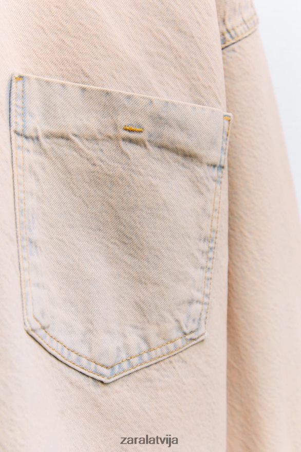 z1975 pārkrāsota džinsa jaka sievietes Zara rozā 6ZTV4010 apģērbs