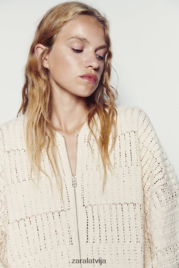 zemniecisks bumbvedējs sievietes Zara ekru 6ZTV4057 apģērbs