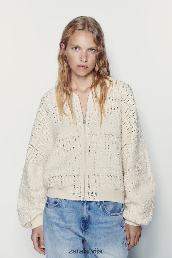 zemniecisks bumbvedējs sievietes Zara ekru 6ZTV4057 apģērbs