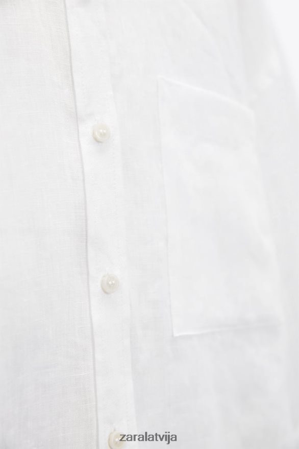 100% lina krekls sievietes Zara balts 6ZTV40303 apģērbs