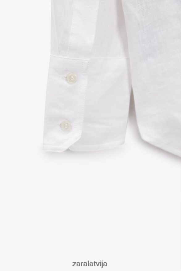 100% lina krekls sievietes Zara balts 6ZTV40303 apģērbs
