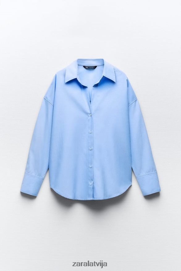 Oksfordas krekls sievietes Zara debesu zils 6ZTV40290 apģērbs