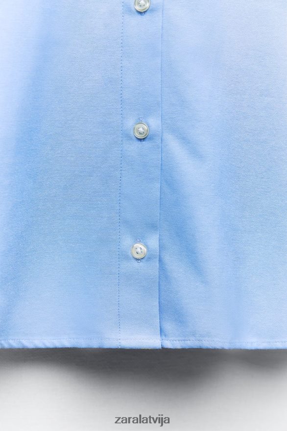 Oksfordas krekls sievietes Zara debesu zils 6ZTV40290 apģērbs