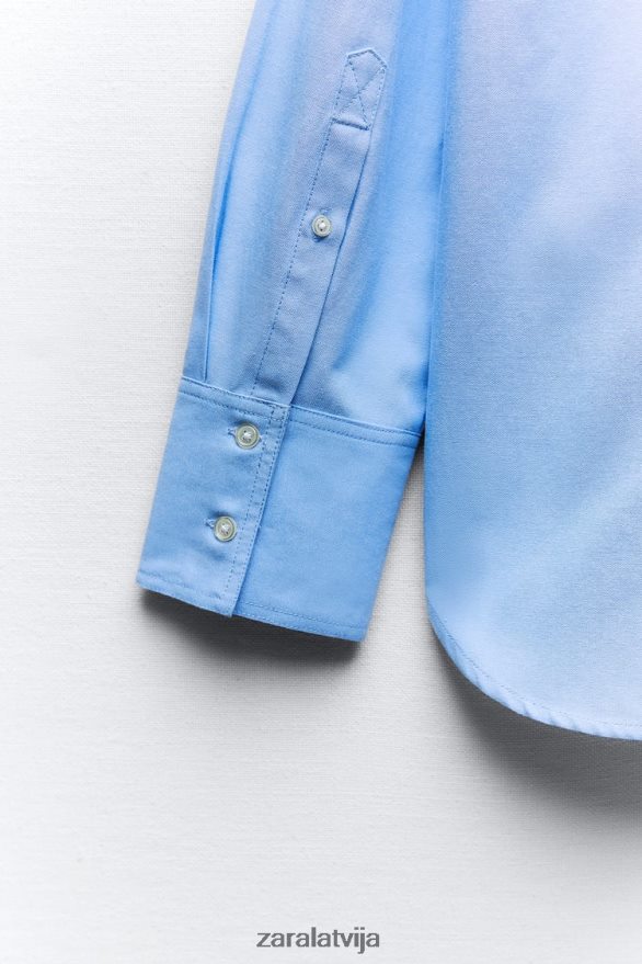 Oksfordas krekls sievietes Zara debesu zils 6ZTV40290 apģērbs