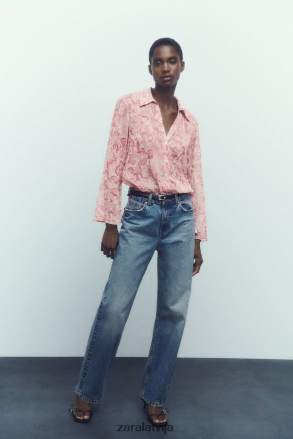 Paisley apdrukas krekls sievietes Zara daudzkrāsains 6ZTV40426 apģērbs