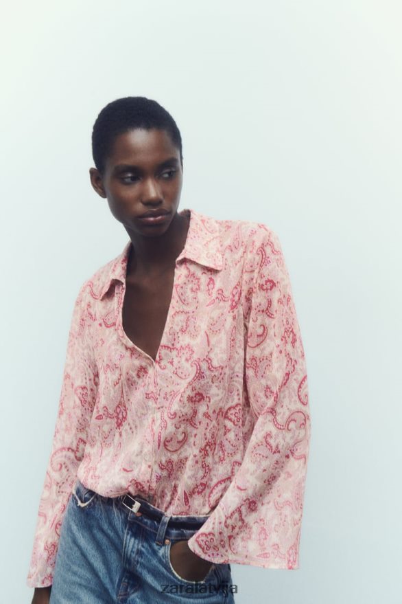 Paisley apdrukas krekls sievietes Zara daudzkrāsains 6ZTV40426 apģērbs