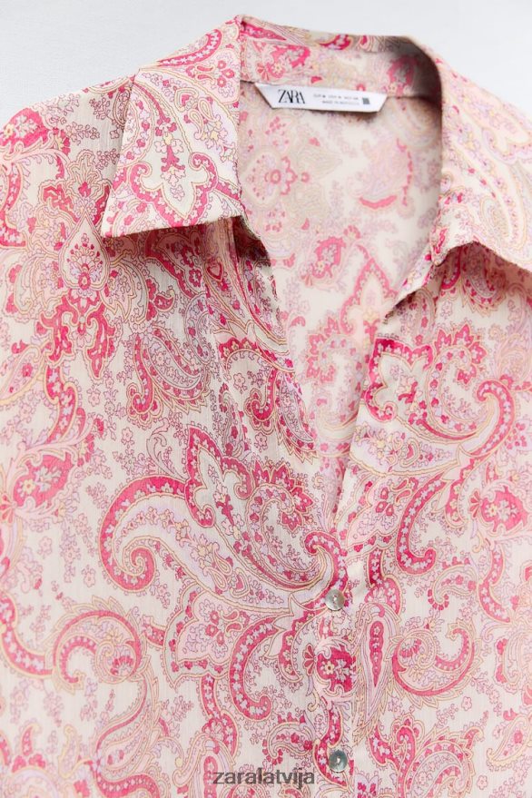 Paisley apdrukas krekls sievietes Zara daudzkrāsains 6ZTV40426 apģērbs