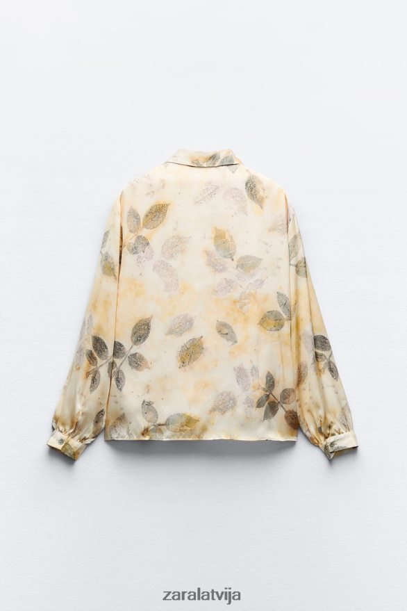 apdrukāts satīna krekls sievietes Zara daudzkrāsains 6ZTV40298 apģērbs