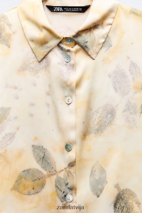 apdrukāts satīna krekls sievietes Zara daudzkrāsains 6ZTV40298 apģērbs