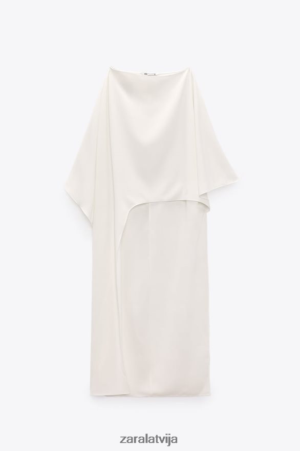 asimetriska apmetņa blūze sievietes Zara ekru 6ZTV40301 apģērbs