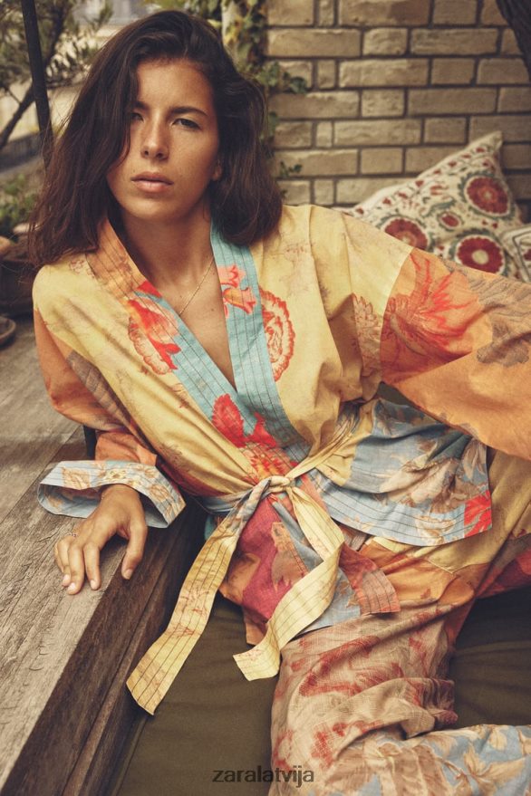 blūze ar savārstījumu apdruku sievietes Zara daudzkrāsains 6ZTV40449 apģērbs