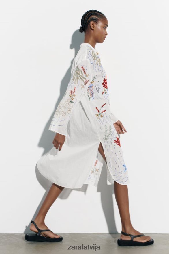 gara izšūta blūze sievietes Zara austeru balts 6ZTV40362 apģērbs