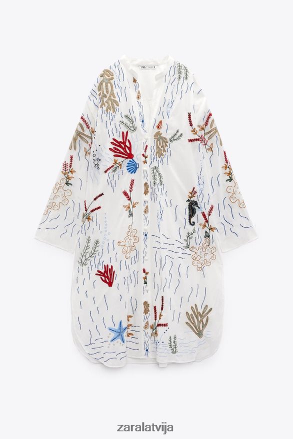 gara izšūta blūze sievietes Zara austeru balts 6ZTV40362 apģērbs