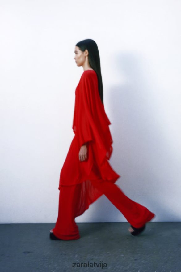 šķidruma asimetrisks apmetnis sievietes Zara sarkans 6ZTV40438 apģērbs