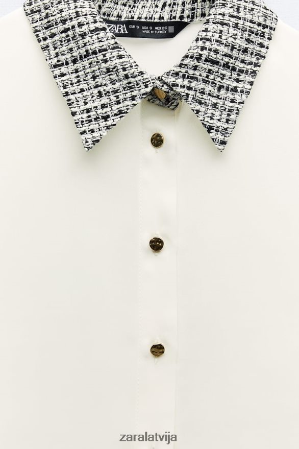 jaukts krekls sievietes Zara ekru 6ZTV40320 apģērbs