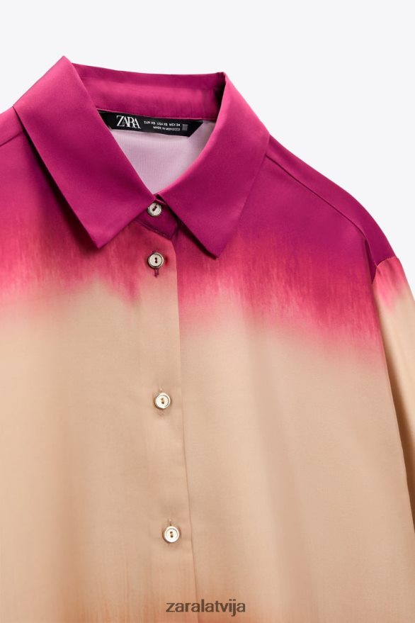 kaklasaites krāsas apdrukas krekls sievietes Zara daudzkrāsains 6ZTV40436 apģērbs