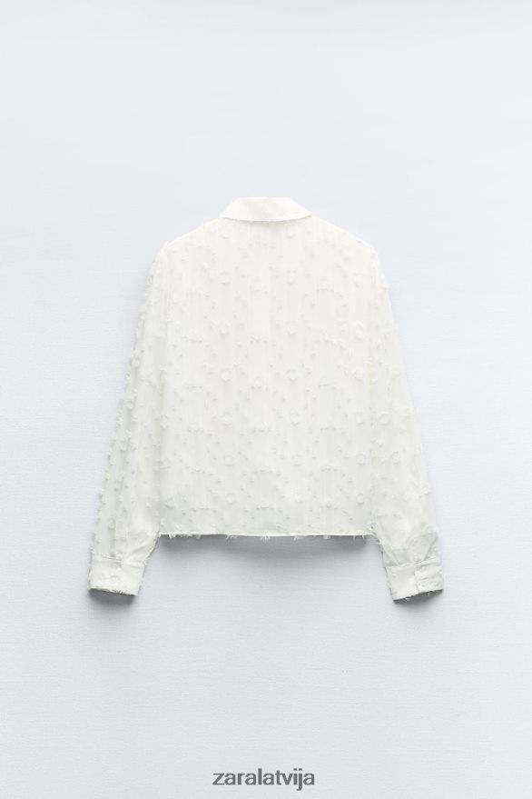 nobružāts krekls sievietes Zara balts 6ZTV40437 apģērbs