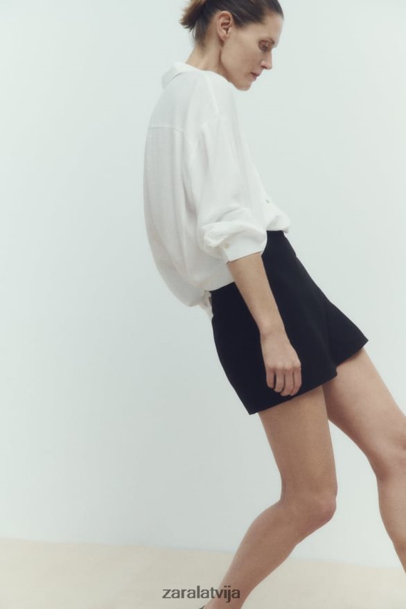 plūstošs liela izmēra krekls sievietes Zara balts 6ZTV40349 apģērbs