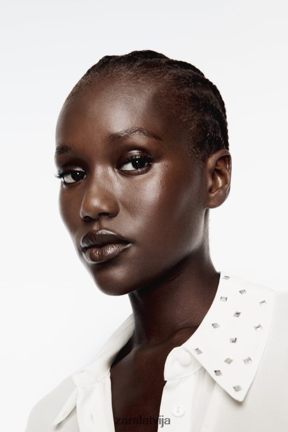 spoguļa šķidrs krekls sievietes Zara austeru balts 6ZTV40425 apģērbs