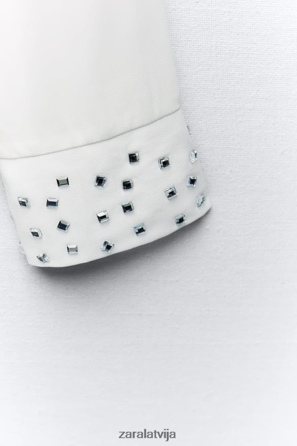 spoguļa šķidrs krekls sievietes Zara austeru balts 6ZTV40425 apģērbs