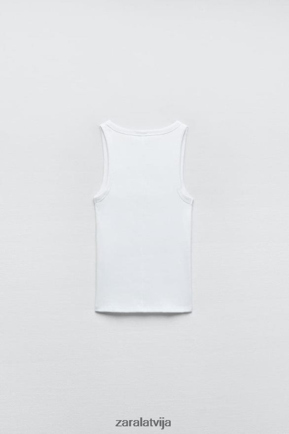 rievota tvertnes augšdaļa sievietes Zara balts 6ZTV40467 apģērbs