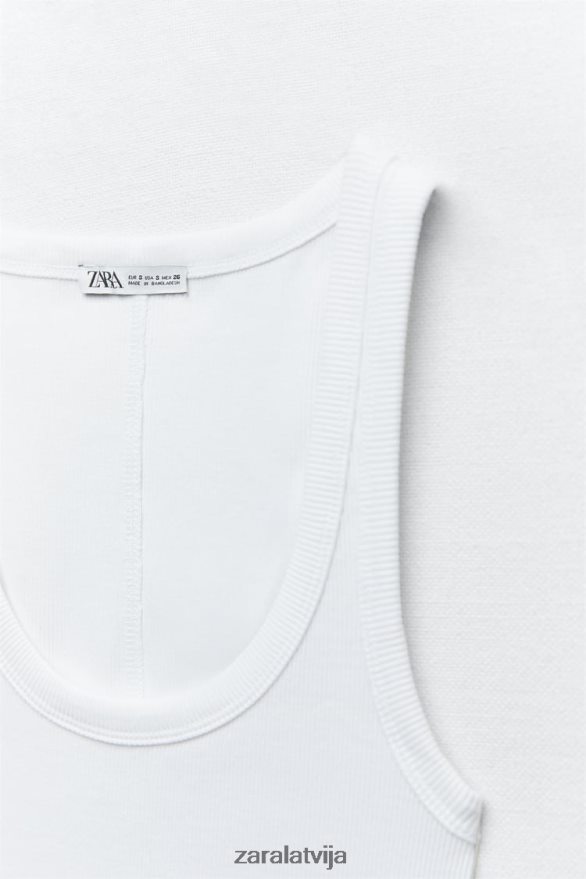 rievota tvertnes augšdaļa sievietes Zara balts 6ZTV40467 apģērbs