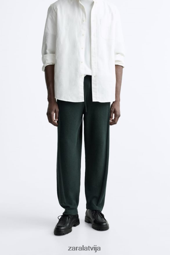 adītas skriešanas bikses vīriešiem Zara zaļš 6ZTV40958 apģērbs