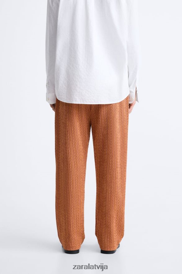 ģeometriskas žakarda bikses vīriešiem Zara ekrū/dzeltens 6ZTV40961 apģērbs