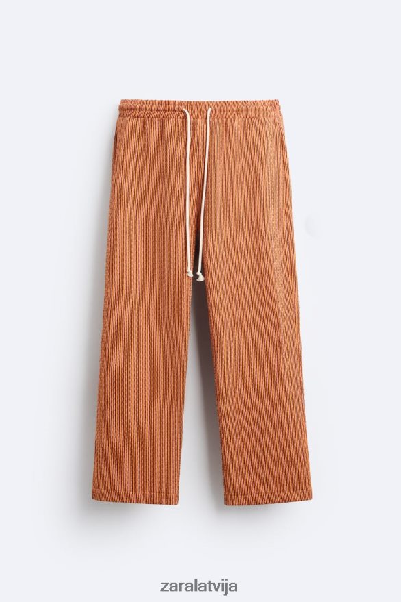 ģeometriskas žakarda bikses vīriešiem Zara ekrū/dzeltens 6ZTV40961 apģērbs