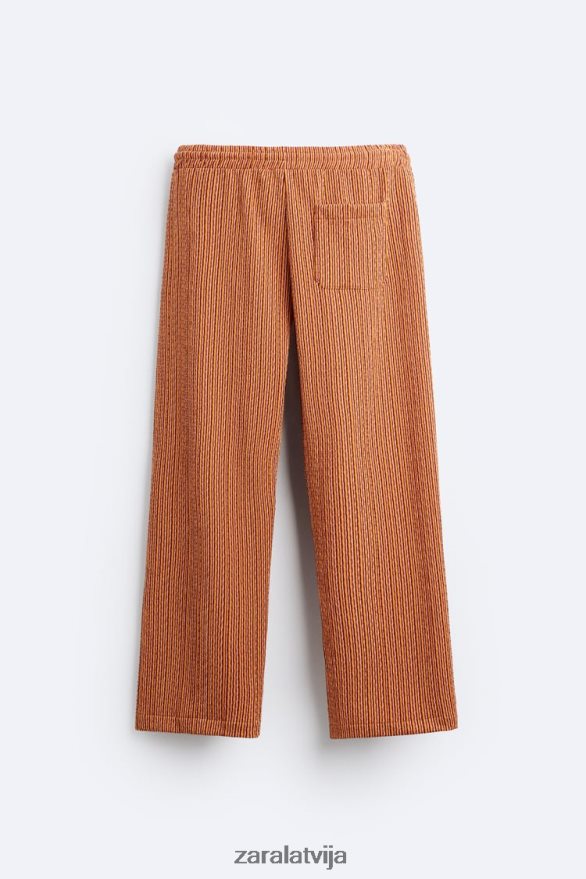 ģeometriskas žakarda bikses vīriešiem Zara ekrū/dzeltens 6ZTV40961 apģērbs