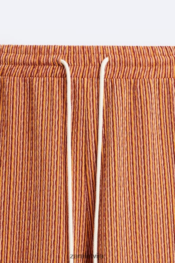 ģeometriskas žakarda bikses vīriešiem Zara ekrū/dzeltens 6ZTV40961 apģērbs