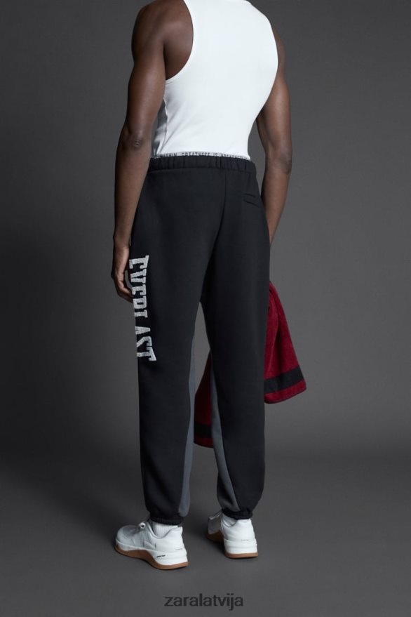 everlast colorblock skriešanas bikses vīriešiem Zara melns 6ZTV40947 apģērbs