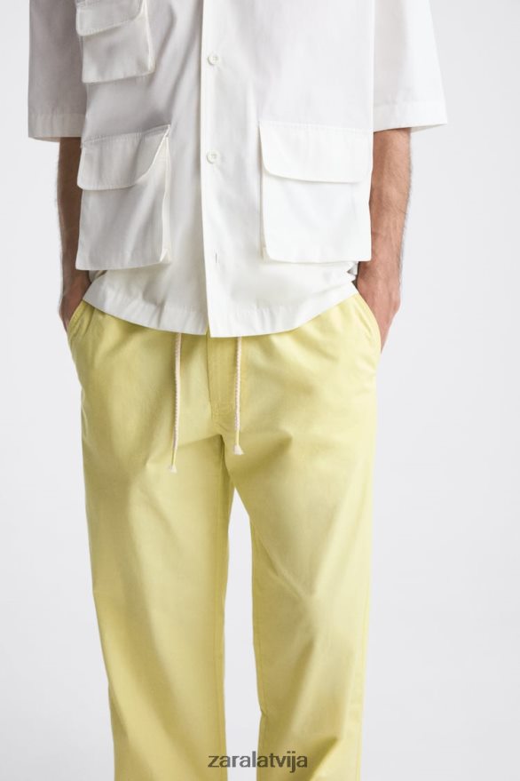 jogger jostas bikses vīriešiem Zara Laima zaļš 6ZTV40962 apģērbs