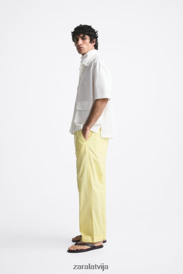 jogger jostas bikses vīriešiem Zara Laima zaļš 6ZTV40962 apģērbs