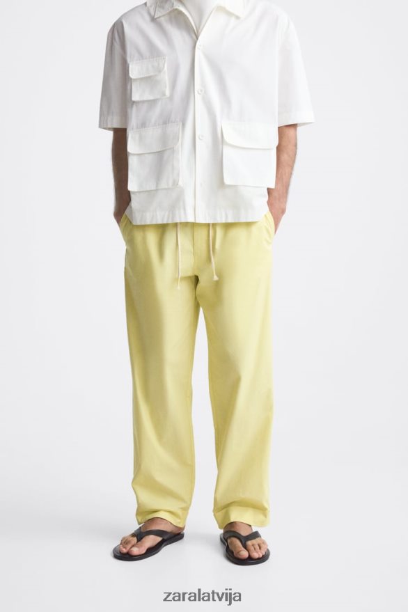 jogger jostas bikses vīriešiem Zara Laima zaļš 6ZTV40962 apģērbs