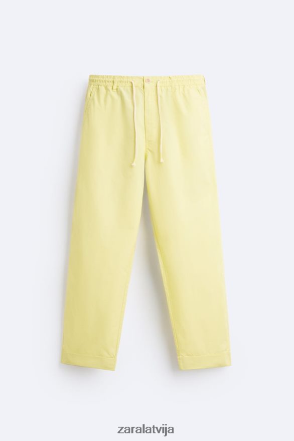 jogger jostas bikses vīriešiem Zara Laima zaļš 6ZTV40962 apģērbs