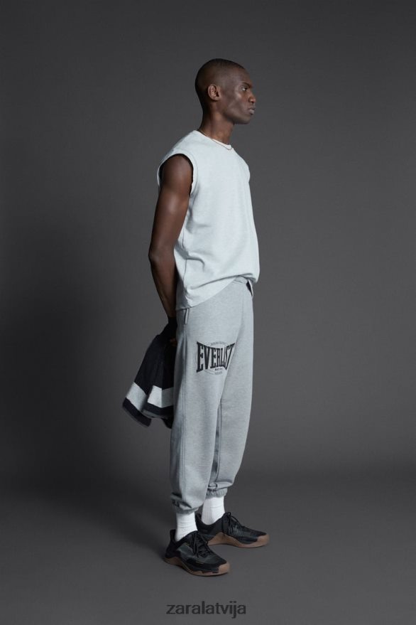 mūžīgās skriešanas bikses vīriešiem Zara pelēkais merģelis 6ZTV40946 apģērbs