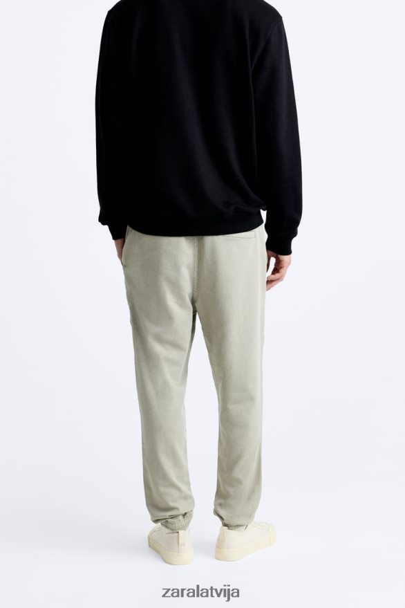 mīkstas kravas bikses vīriešiem Zara haki 6ZTV40966 apģērbs