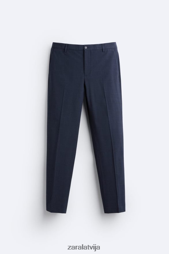 rūtainas uzvalka bikses vīriešiem Zara zilgans 6ZTV40967 apģērbs