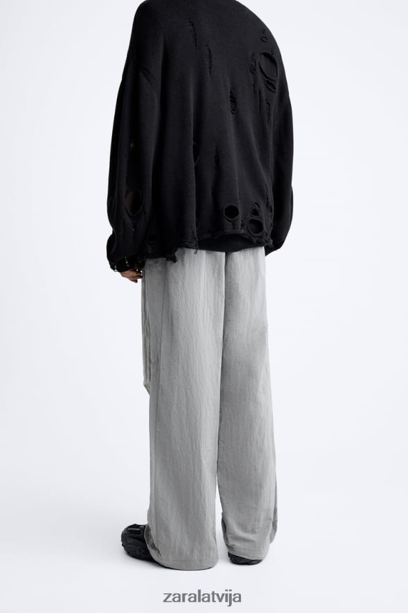 tehniskās izpletņa bikses vīriešiem Zara Sudrabs 6ZTV40953 apģērbs