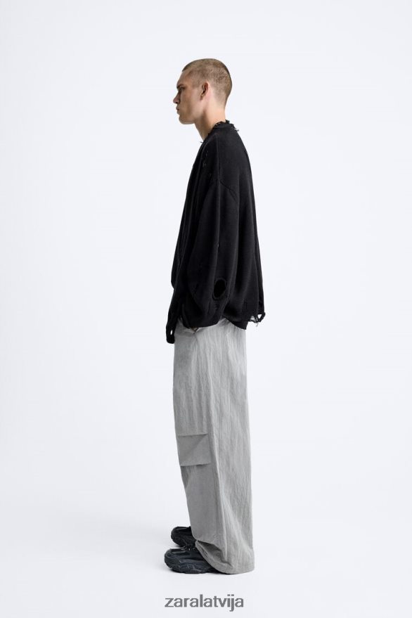 tehniskās izpletņa bikses vīriešiem Zara Sudrabs 6ZTV40953 apģērbs