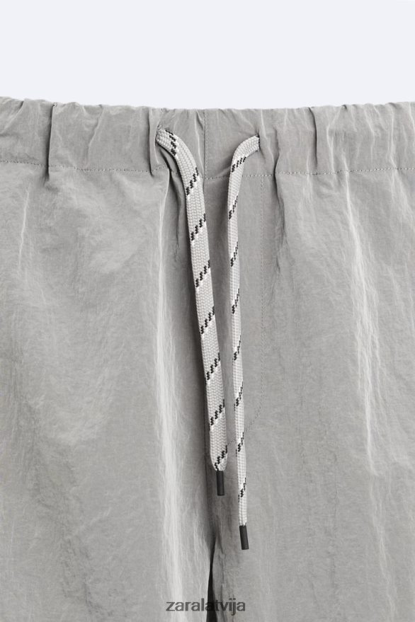 tehniskās izpletņa bikses vīriešiem Zara Sudrabs 6ZTV40953 apģērbs
