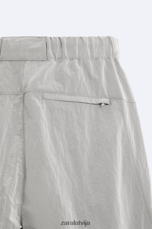 tehniskās izpletņa bikses vīriešiem Zara Sudrabs 6ZTV40953 apģērbs